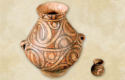 23. Vase pictate, perioada mijlocie a culturii Cucuteni-Tripolie - Epoca eneoliticului