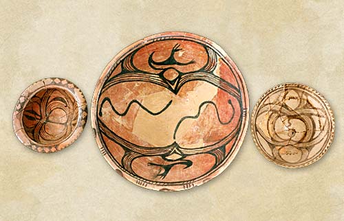 22. Painted dishes and bowls, the Late Cucuteni-Tripolye culture - Aeneolithic Age