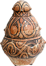 12. Amforă antropomorfă pictată, cu capac, perioada mijlocie a culturii Cucuteni-Tripolie - Epoca eneoliticului